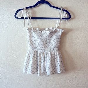 Smocked Polka Dotted Top